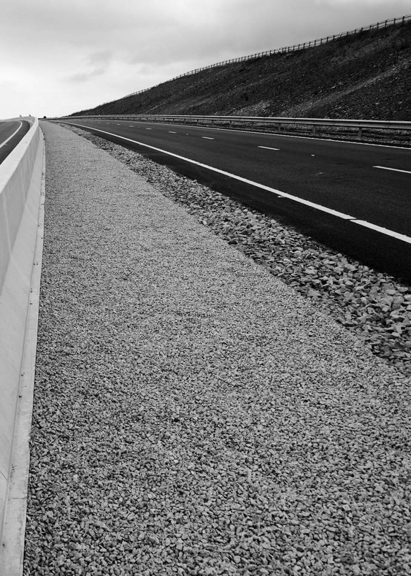 Empty road with a divider